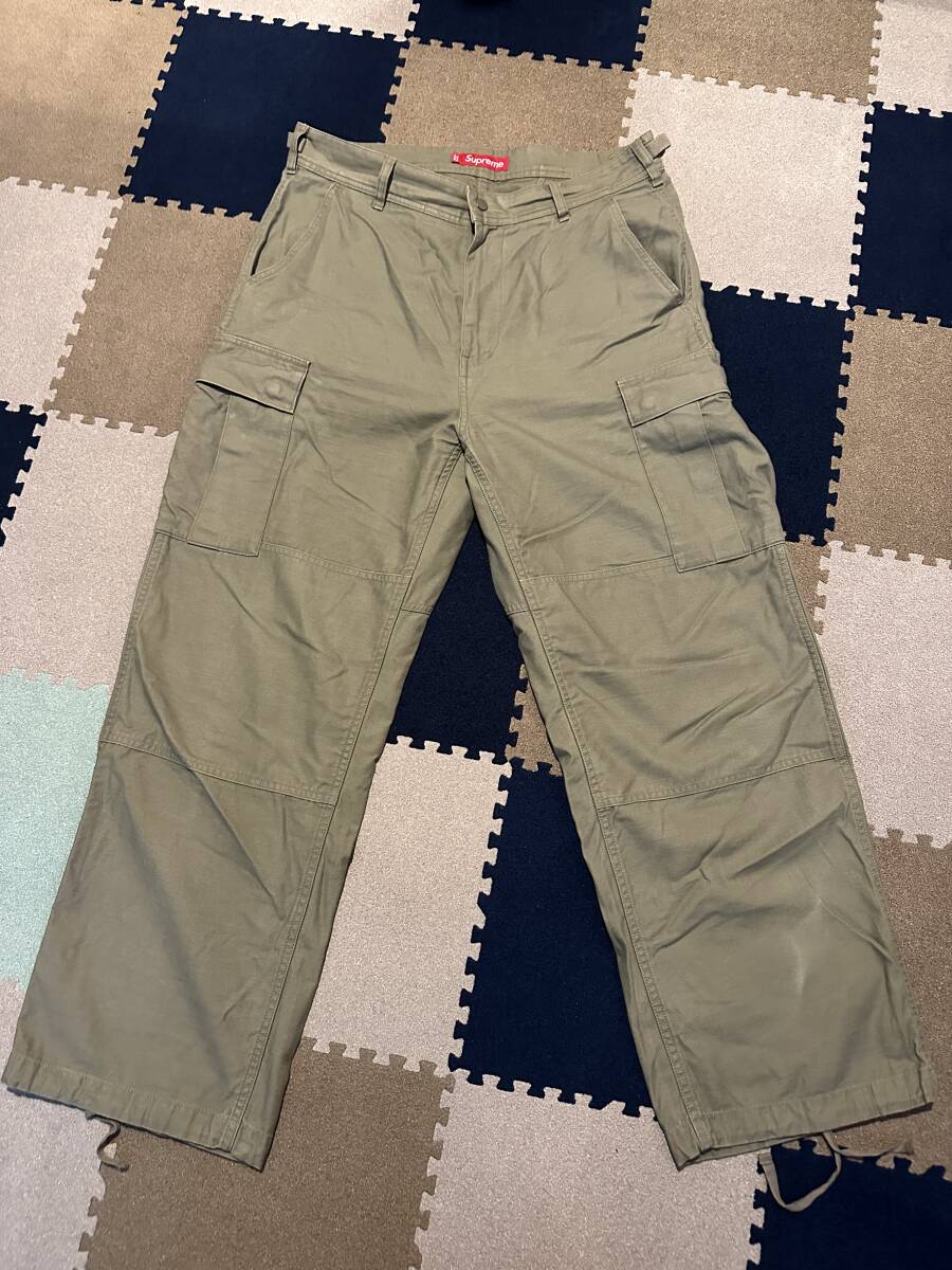 美中古 1000円スタート】24SS Supreme Cargo Pant 32 Olive 美中古 1000円スタート】24SS Supreme Cargo Pant 32 Olive