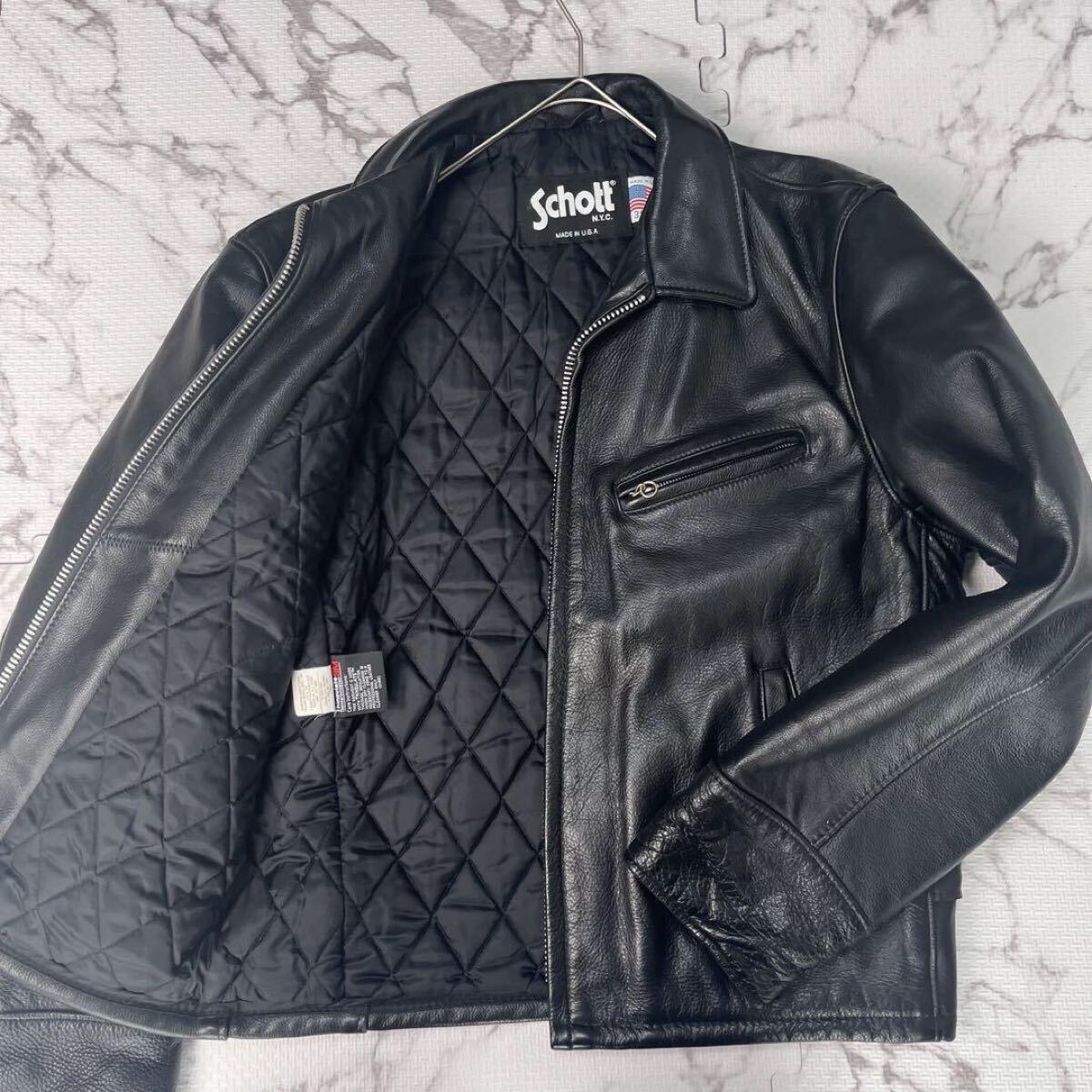 美品/現行✨【米国製】schott ライダース トラッカー キルティング 38 L相当/美品/現行【米国製】schott ショット ライダース