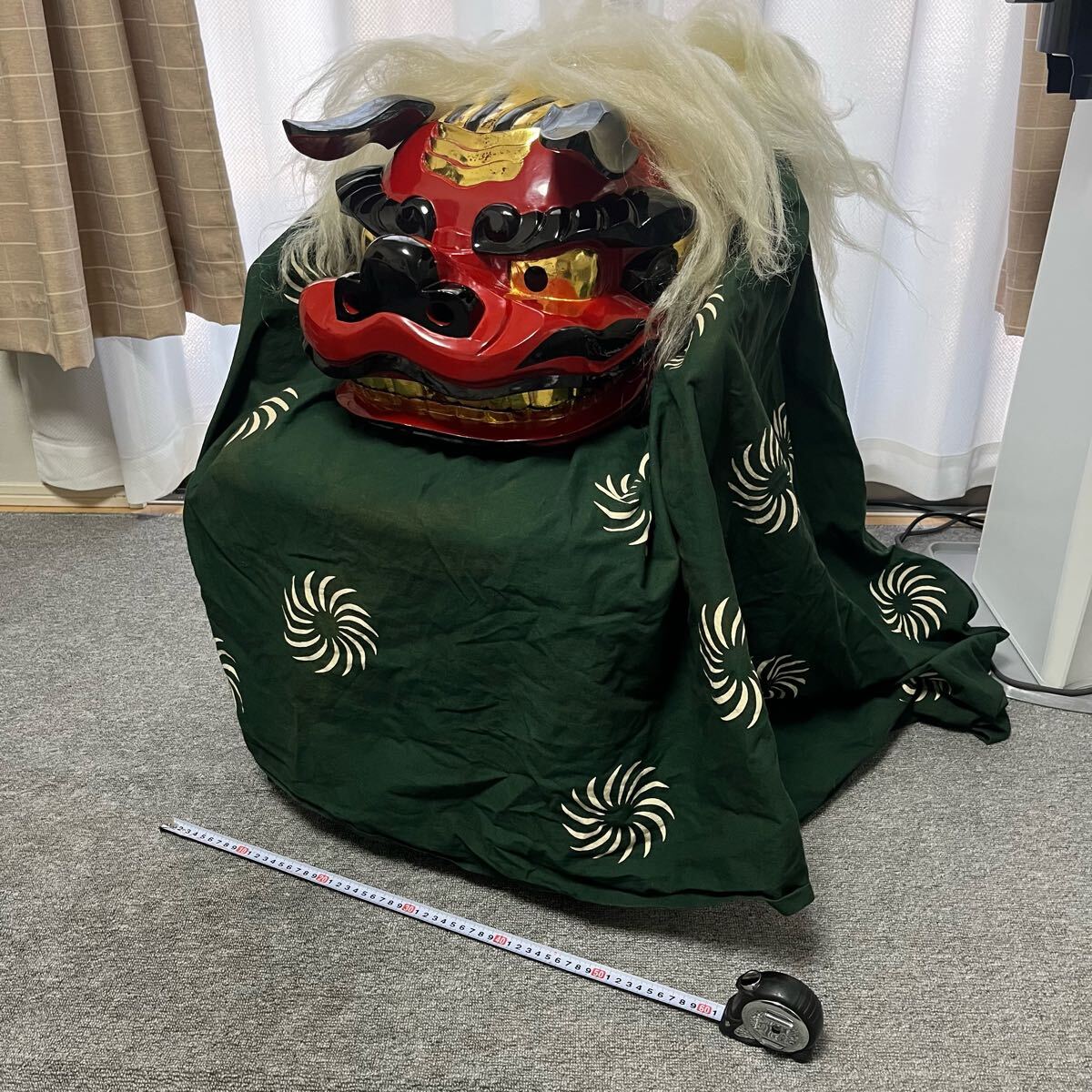 大ぶり】獅子舞 獅子頭 木彫 魔除け 祭 置物 古美術 神楽 厄除け 大ぶり】獅子舞 獅子頭 木彫 魔除け 祭 置物 古美術 神楽 厄除け
