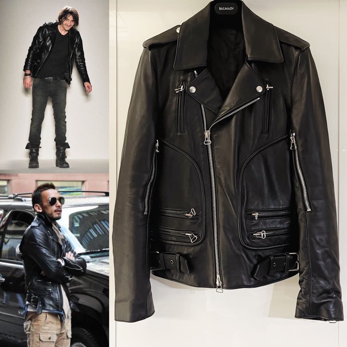 極美品 ラム革 バルマンオム レザージャケット ディオールオム 極美品 ラム革 バルマンオム レザージャケット ディオールオム