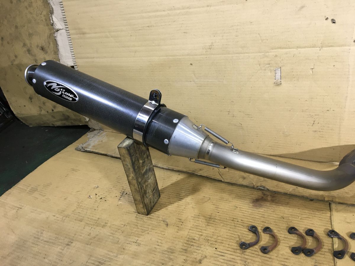 ZZR1100 ZXT10D неоригинальный nojima full exhaust muffler fasa-m titanium карбоновый заметная царапина нет . похоже хорошая вещь ( б/у )2677-Z3927