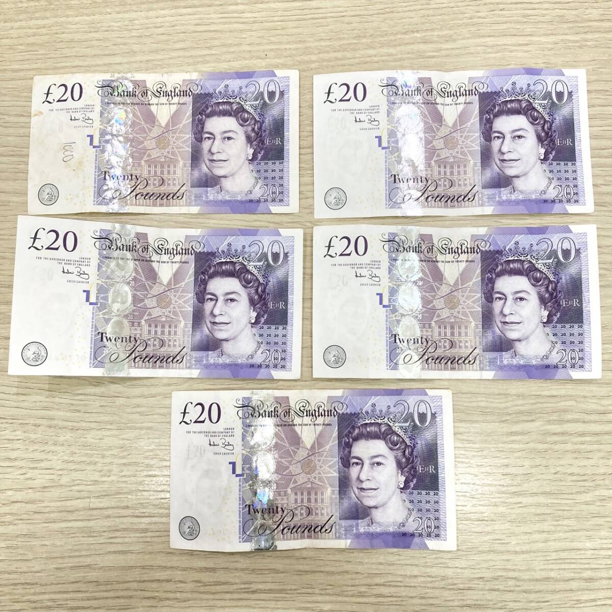 旧紙幣 紙幣 旧札 イギリスポンド イギリス 20ポンド 5枚 計100 旧紙幣 紙幣 旧札 イギリスポンド イギリス 20ポンド 5枚 計100