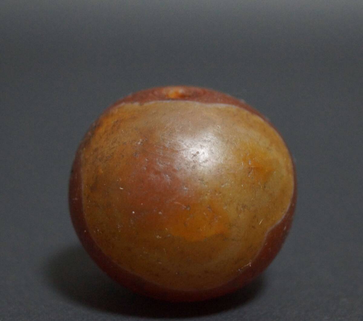 閑】オールドチベット老メノウ瑪瑙 纏絲瑪瑙 特大玉(径3.6cm