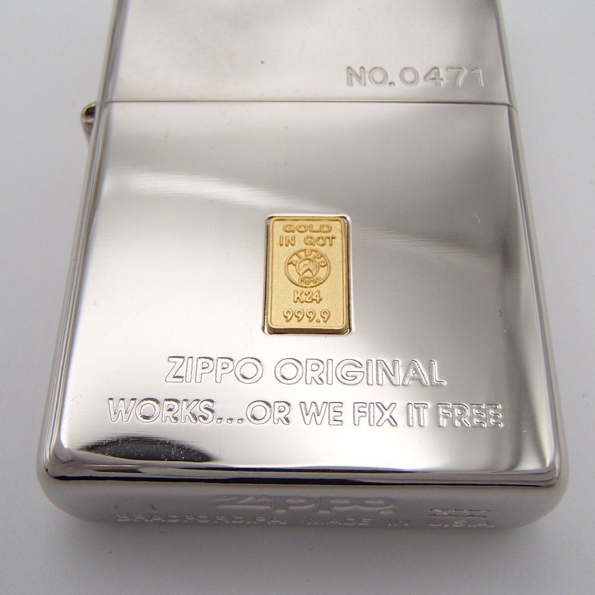 ☆ZIPPO ジッポ / 純金K24プレート付き / ライター 着火未確認 ☆ZIPPO ジッポ / 純金K24プレート付き / ライター 着火未確認