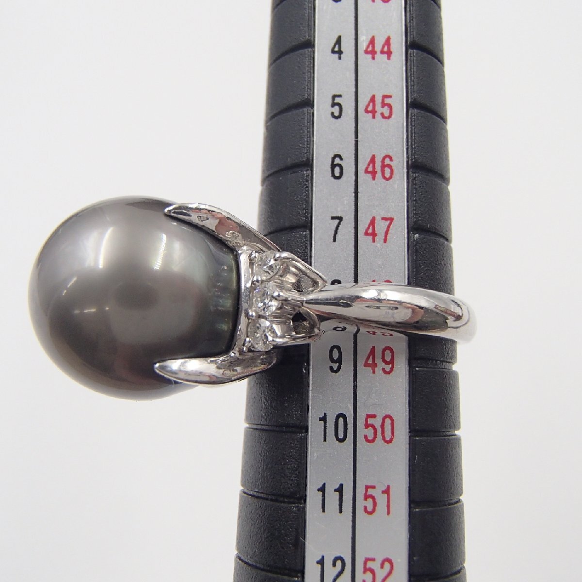 ◎パール リング / PT900 重量約12.8g D0.23ct 丸玉13.6 ◎パール リング / PT900 重量約12.8g D0.23ct 丸玉13.6