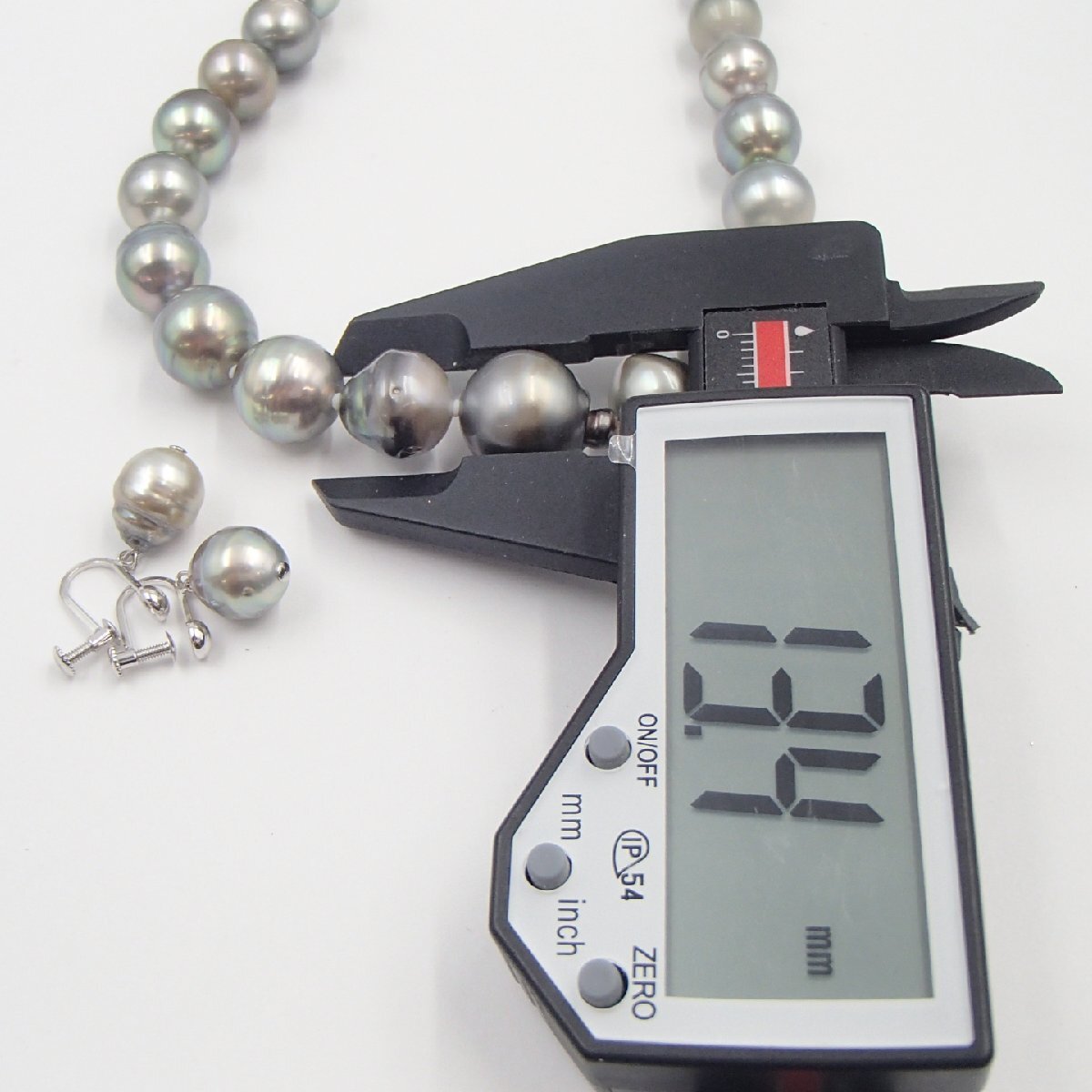 ◎黒蝶真珠 パール ネックレス イヤリング/WGK14 約3.5g ◎黒蝶真珠 パール ネックレス イヤリング/WGK14 約3.5g