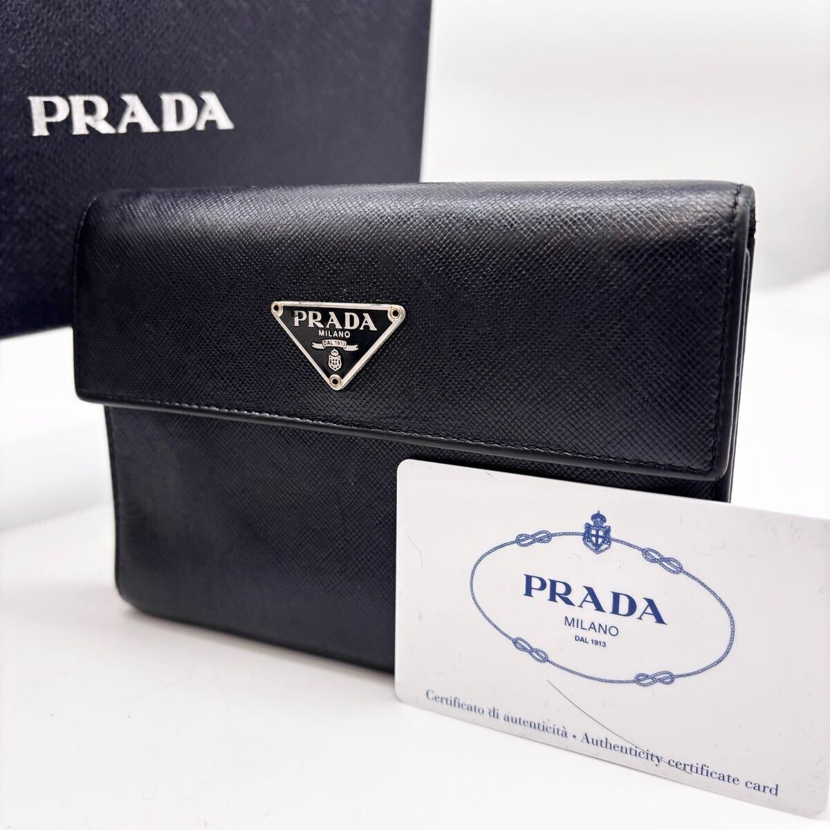 1円 PRADA プラダ サフィアーノレザー 三つ折り 財布 ウォレット 1円 PRADA プラダ サフィアーノレザー 三つ折り 財布 ウォレット