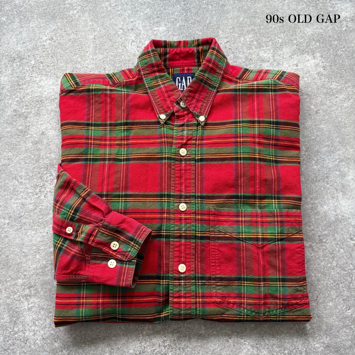 OLD GAP】オールドギャップ 90s 長袖シャツ チェックシャツ OLD GAP】オールドギャップ 90s 長袖シャツ チェックシャツ