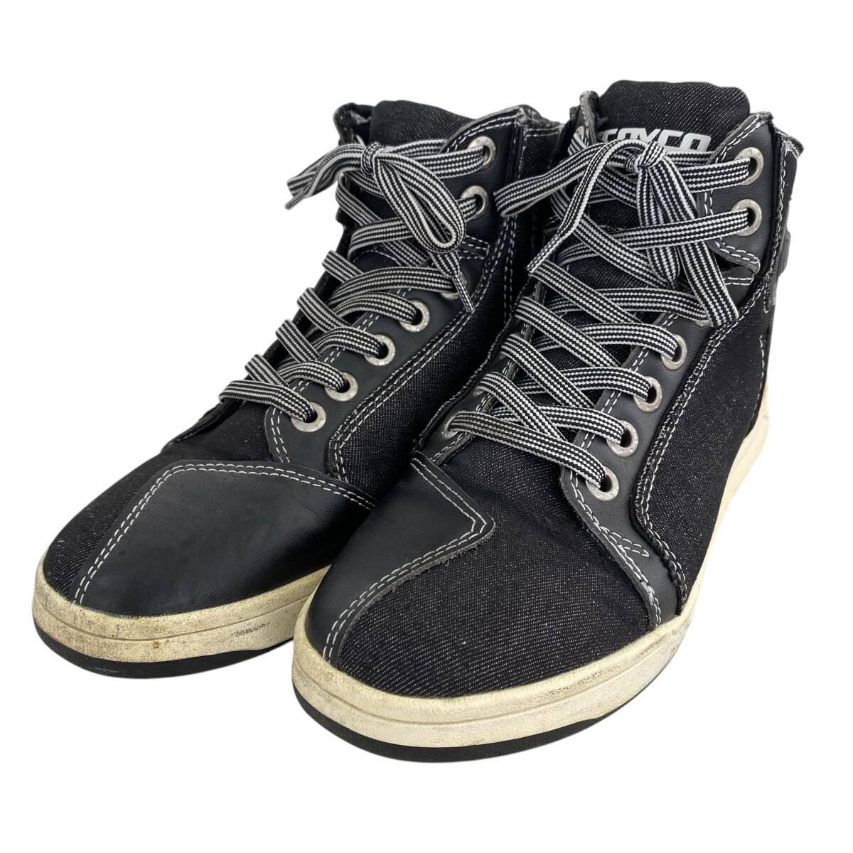 【美品】 SCOYCO スコイコ デニムカジュアルライディングシューズ MT016 24.0cmサイズ ブラック系 黒系 17977-80