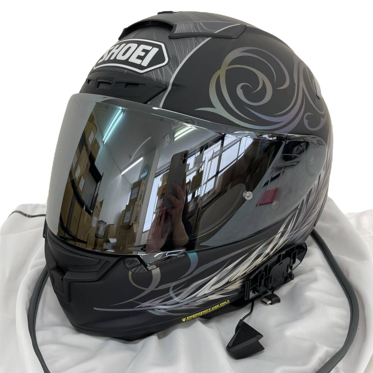 【美品】 SHOEI ショウエイ X-Fourteen KUJAKU フルフェイスヘルメット ※ミラーシールド付き L(59-60㎝)サイズ 17679-100