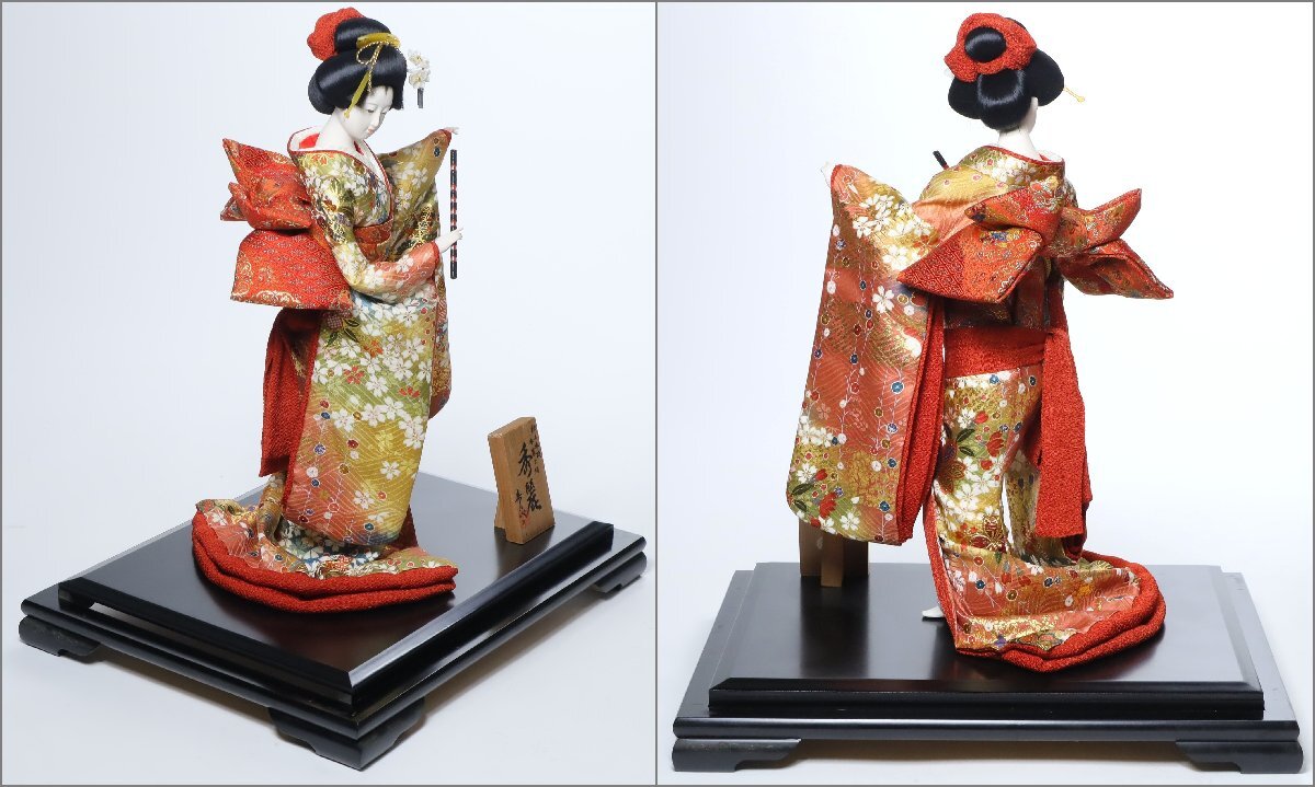 極上本頭 衣装正絹 寿喜代 作 「秀麗」 尾山人形 ガラスケース付 極上本頭 衣装正絹 寿喜代 作 「秀麗」 尾山人形 ガラスケース付