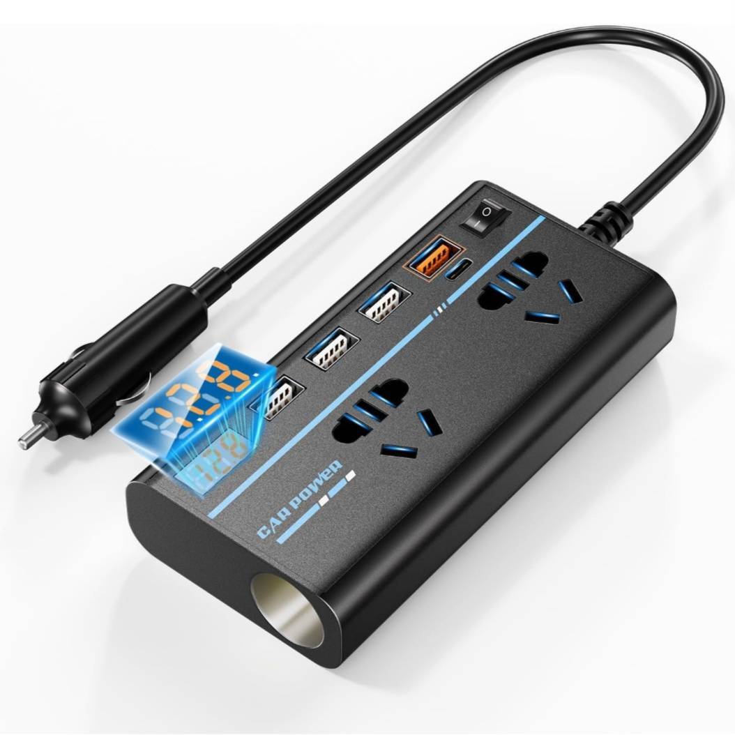 【１円オークション】200W インバーター 車用 カーインバーター コンバーター 電圧表示 シガーソケット 車載用 充電器 12V BAS1144