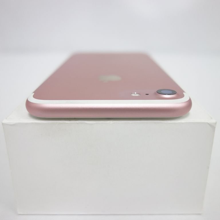 1円スタート SIMフリー iPhone 7 128GB ローズゴールド au 利用