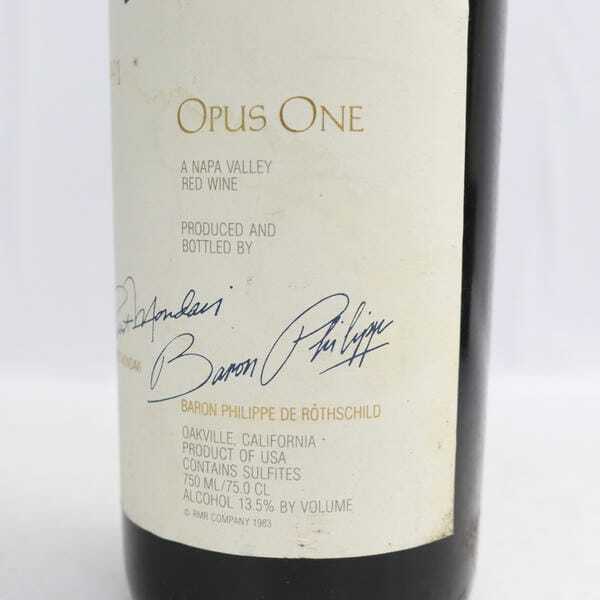 OPUS ONE(オーパスワン)1991 13.5% 750ml ※ラベル汚れ OPUS ONE(オーパスワン)1991 13.5% 750ml ※ラベル汚れ
