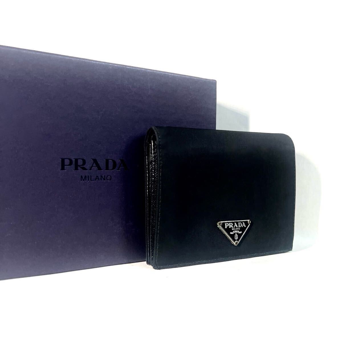 美品 1円〜 PRADA プラダ ナイロン 財布 コンパクト ウォレット 美品 1円〜 PRADA プラダ ナイロン 財布 コンパクト ウォレット