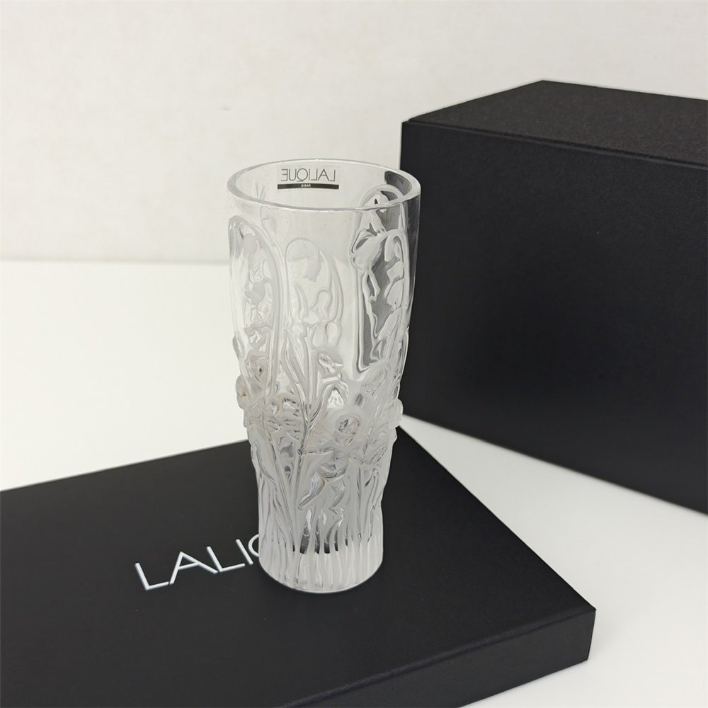 希少 LALIQUE ラリック すずらん 花瓶 クリスタル彫刻 ガラス 希少 LALIQUE ラリック すずらん 花瓶 クリスタル彫刻 ガラス
