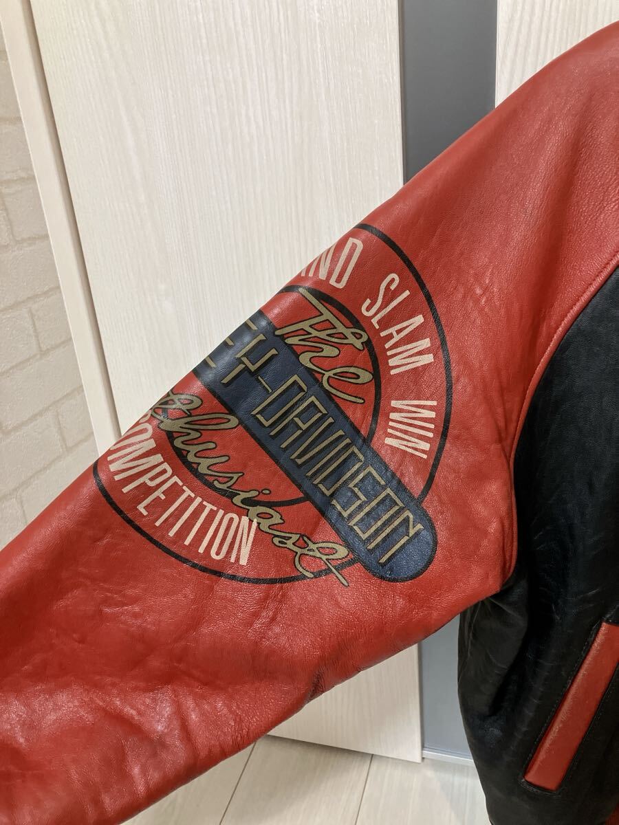 Harley-Davidson vintage スタジャン 羊革 赤黒レザー レザー Harley-Davidson vintage スタジャン 羊革 赤黒レザー レザー