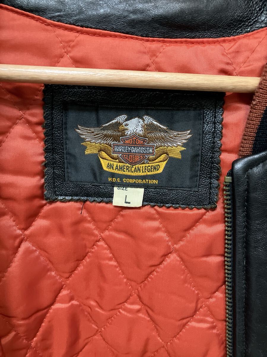 Harley-Davidson vintage スタジャン 羊革 赤黒レザー レザー Harley-Davidson vintage スタジャン 羊革 赤黒レザー レザー