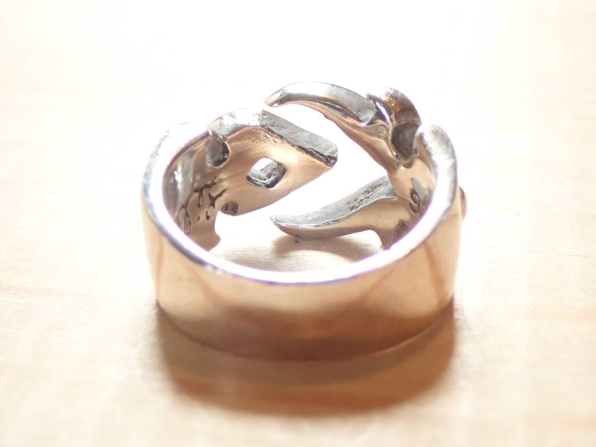 VINTAGE JEWELRY シルバー925 NYデザイナーリング 23號(hào) 17.7gトライバル インディアン