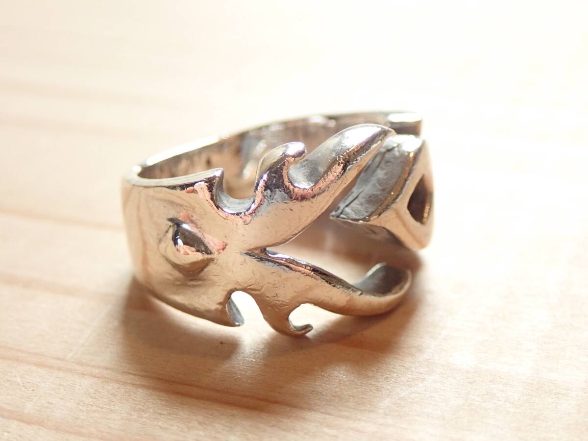 VINTAGE JEWELRY シルバー925 NYデザイナーリング 23號(hào) 17.7gトライバル インディアン