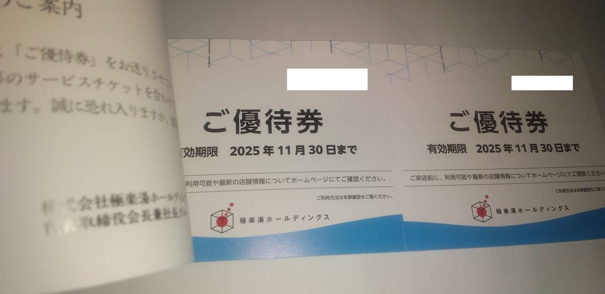 ☆極楽湯 株主優待券6枚 有効期限:2025/11/30☆(施設利用券 ☆極楽湯 株主優待券6枚 有効期限:2025/11/30☆(施設利用券
