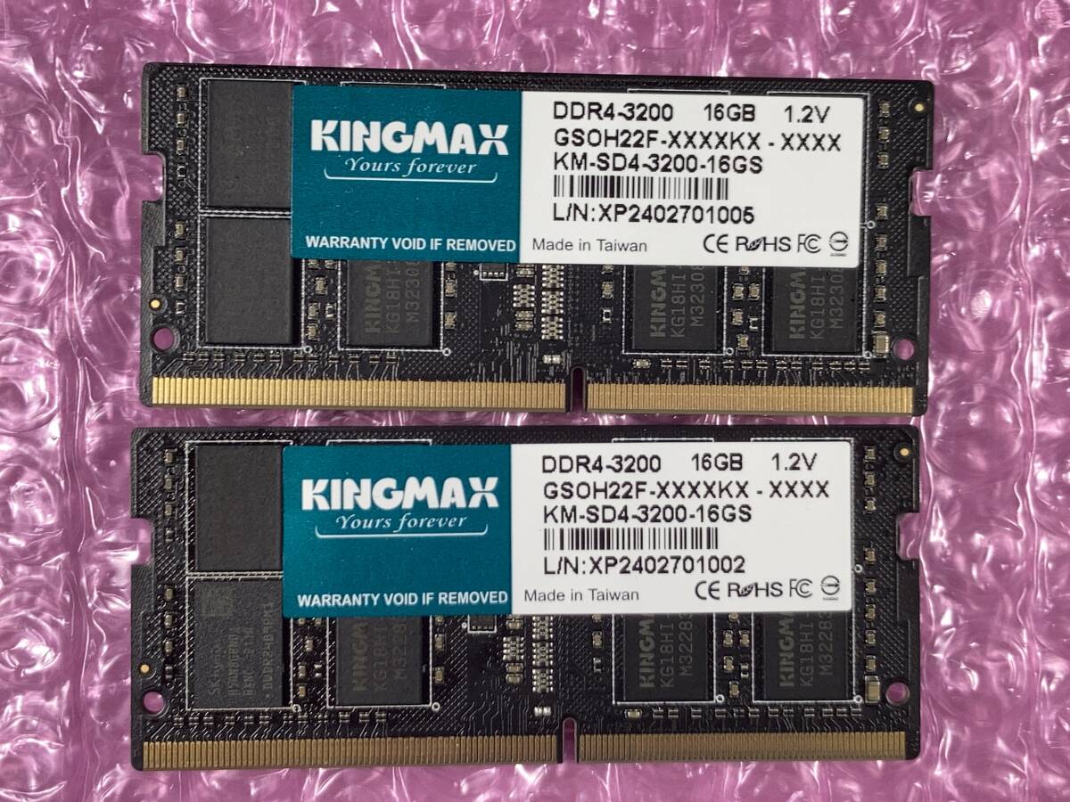 KINGMAX/16GB×2枚＝32GB/PC4-25600/DDR4-3200/PC4-17000/PC4-19200/PC4-21333/#26-A1