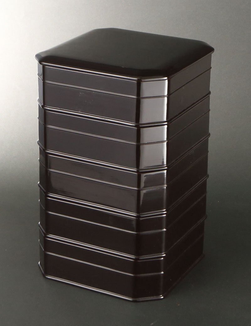 委託HK◇中村宗哲 黒塗縁高 共箱(茶道具 漆芸 工芸 漆器 菓子器 委託HK◇中村宗哲 黒塗縁高 共箱(茶道具 漆芸 工芸 漆器 菓子器