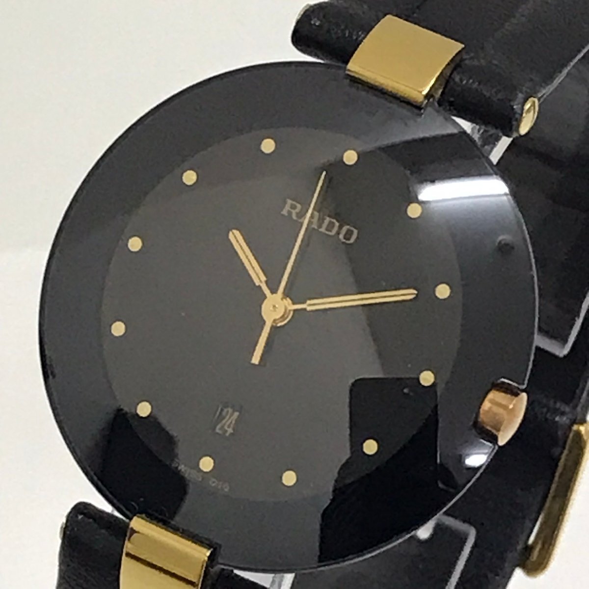 中古品 不動品 現状渡し ラドー RADO 129.4075 黒文字盤 デイト 中古品 不動品 現状渡し ラドー RADO 129.4075 黒文字盤 デイト