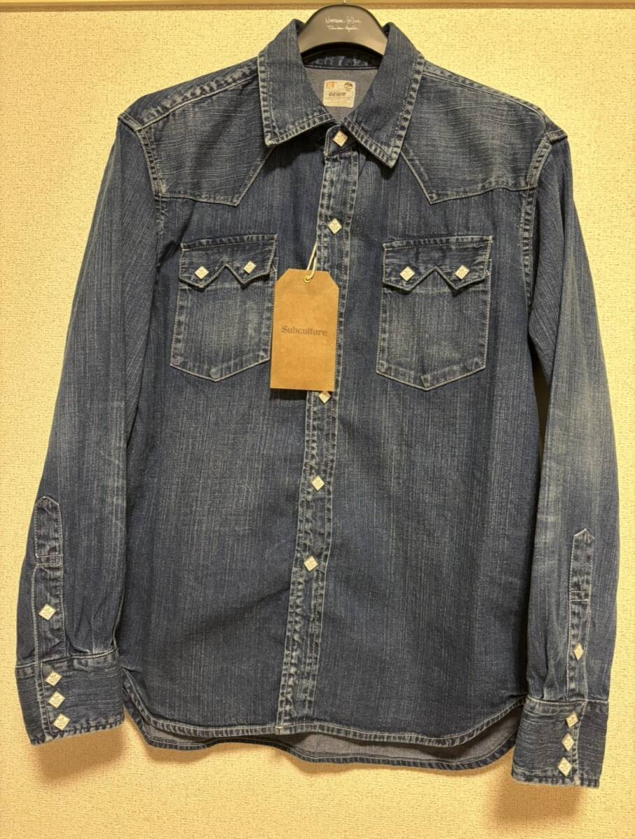 SUBCULTURE サブカルチャー デニウエスタンシャツ 青2 極美品 SUBCULTURE サブカルチャー デニウエスタンシャツ 青2 極美品