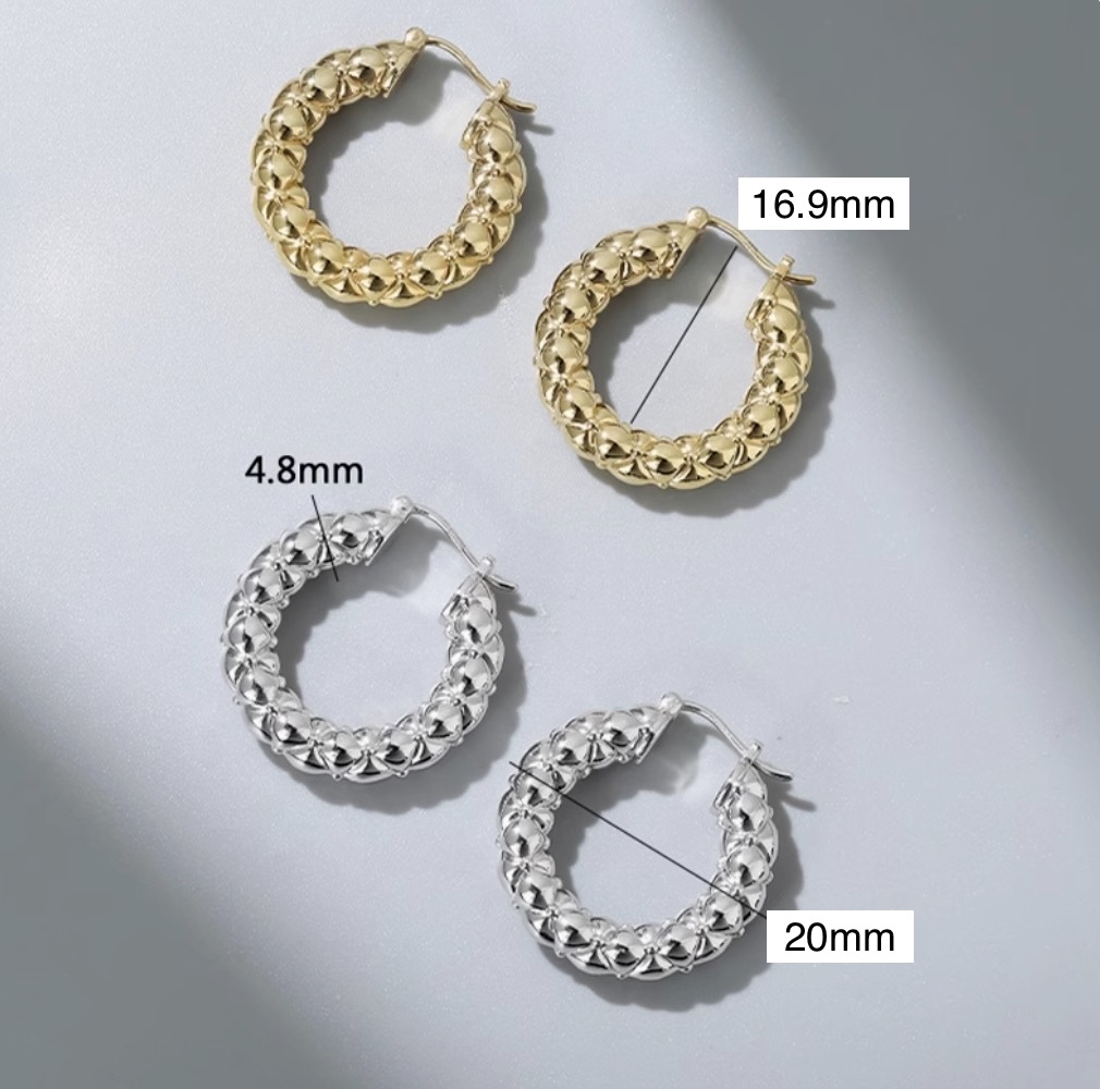 K18YG WG イエローゴールド ホワイトゴールド 18K フープピアス K18YG WG イエローゴールド ホワイトゴールド 18K フープピアス
