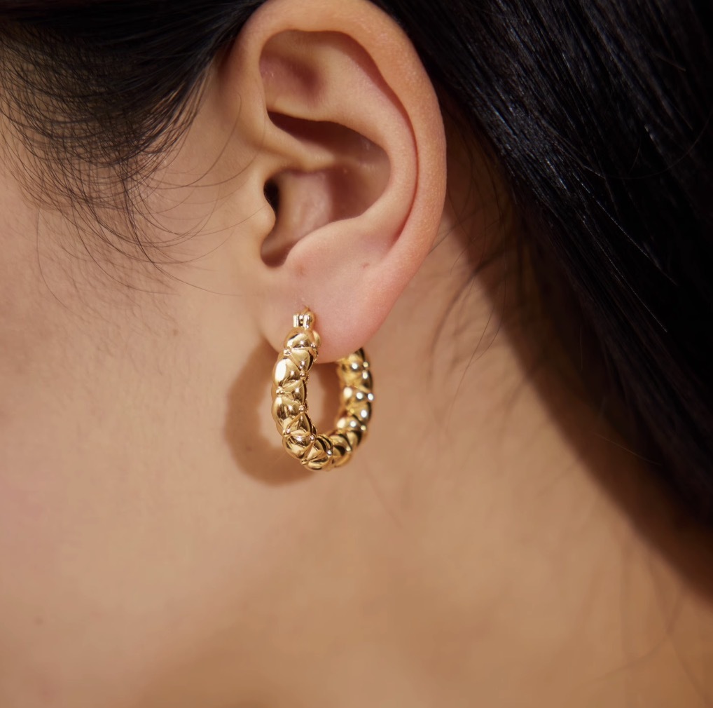 K18YG WG イエローゴールド ホワイトゴールド 18K フープピアス K18YG WG イエローゴールド ホワイトゴールド 18K フープピアス