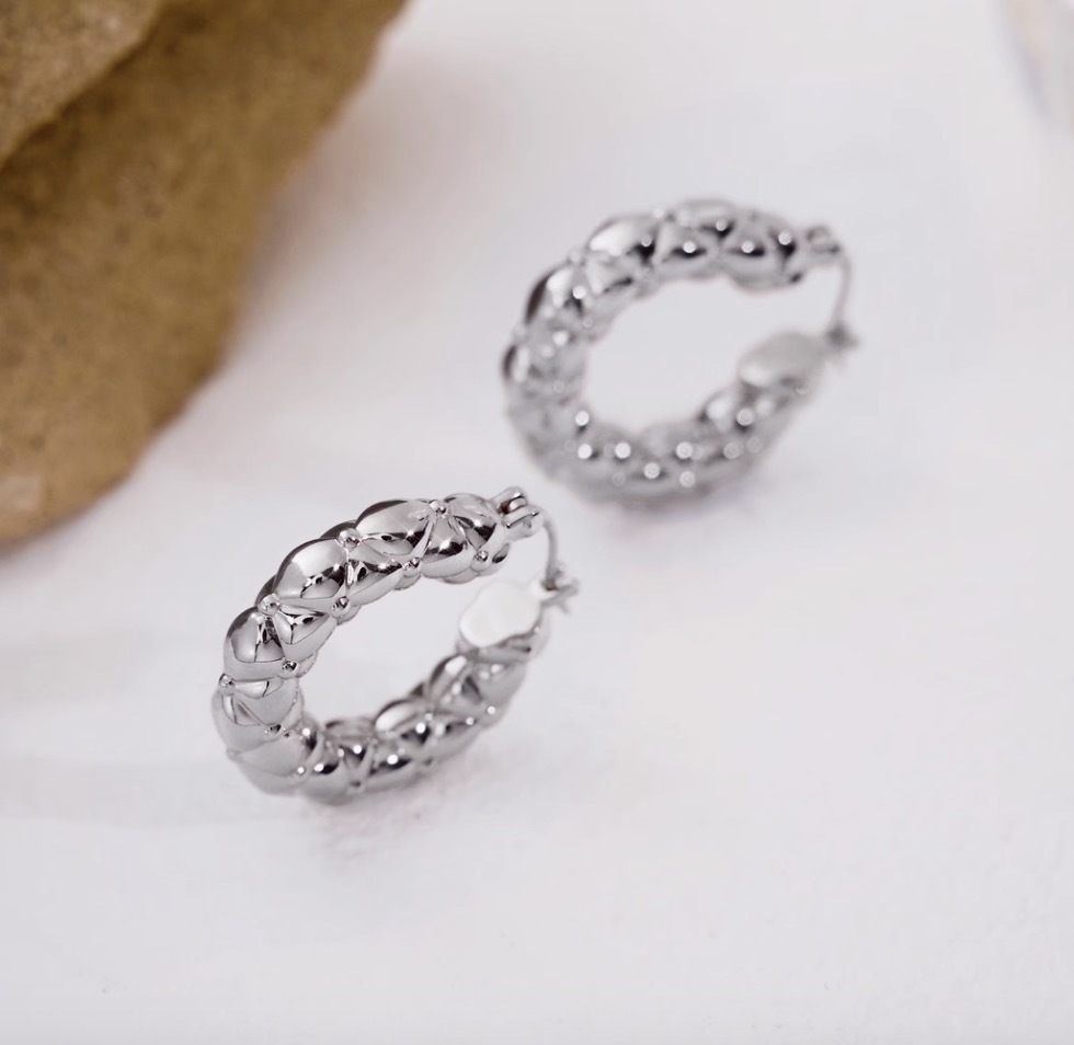 K18YG WG イエローゴールド ホワイトゴールド 18K フープピアス K18YG WG イエローゴールド ホワイトゴールド 18K フープピアス