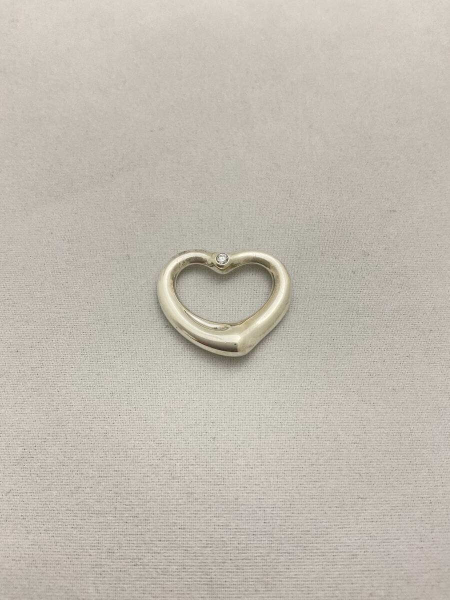 TIFFANY&Co.　ティファニー　オープンハート　ダイヤモンド　ネックレストップ　シルバー　アクセサリー　925【B068100】