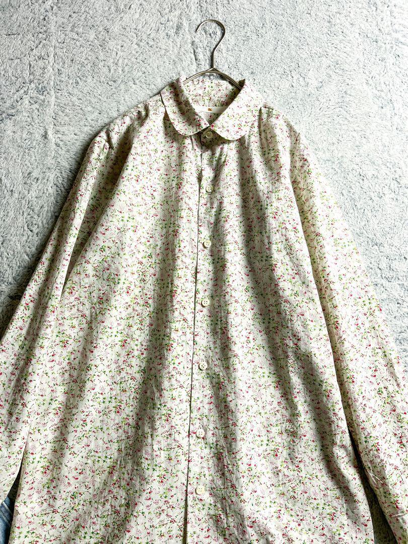 【45R】45rpm 綿100% 小花柄 2wayロングシャツ ワンピース2_画像2