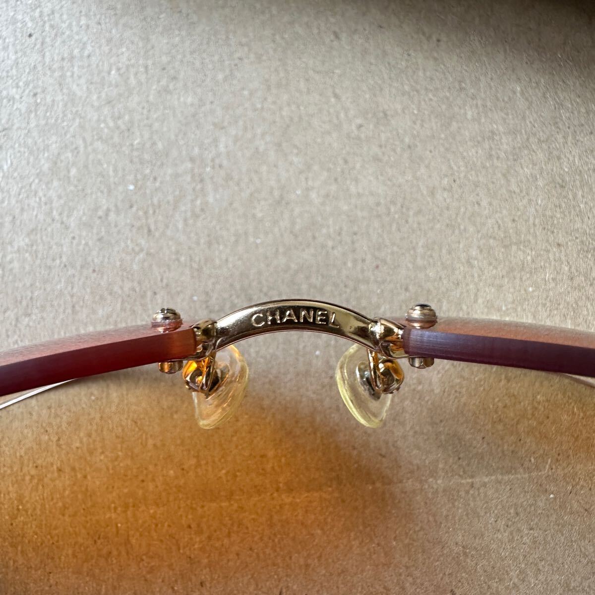 CHANEL シャネル サングラス ココマーク リムレス ビンテージ　ゴールド