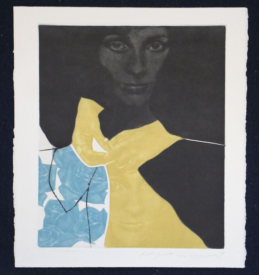 池田満寿夫多色銅版画 彼女の彼女」1971年 署名入 エッチング(銅 池田満寿夫多色銅版画 彼女の彼女」1971年 署名入 エッチング(銅