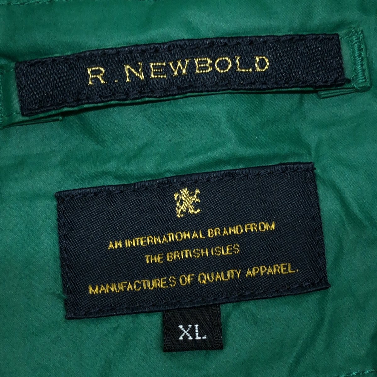 ●R.NEWBOLD アールニューボールド ポールスミス コーティングコットン ジャケット XL 緑 パーカー ブルゾン コート 特大 大きい 2L LL