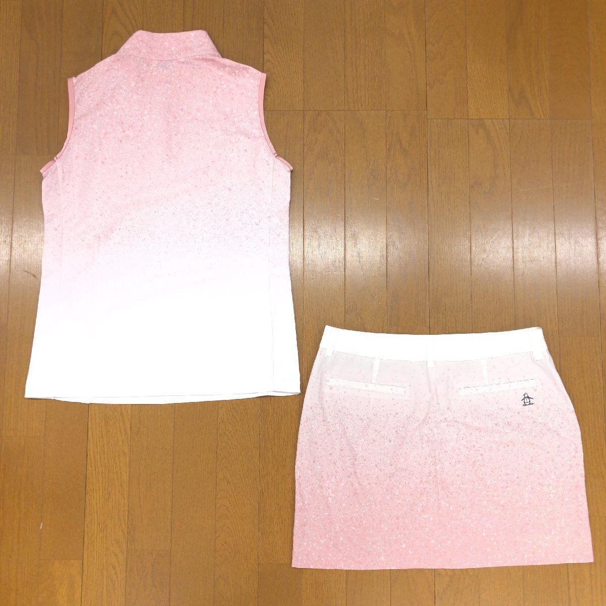 美品 22SS MUNSINGWEAR マンシングウェア 総定価29,920円 ゴルフウェア 上下セットアップ LL/15(2XL) シャツ スカート ゆったり 大きい