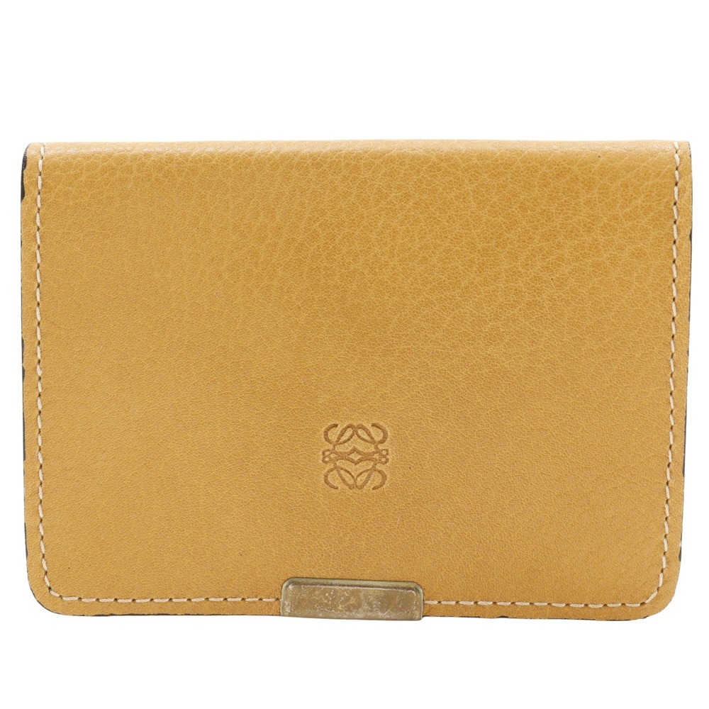 LOEWE ロエベ アナグラム コインケース レザー ベージュ ユニセックス【H121325304】中古