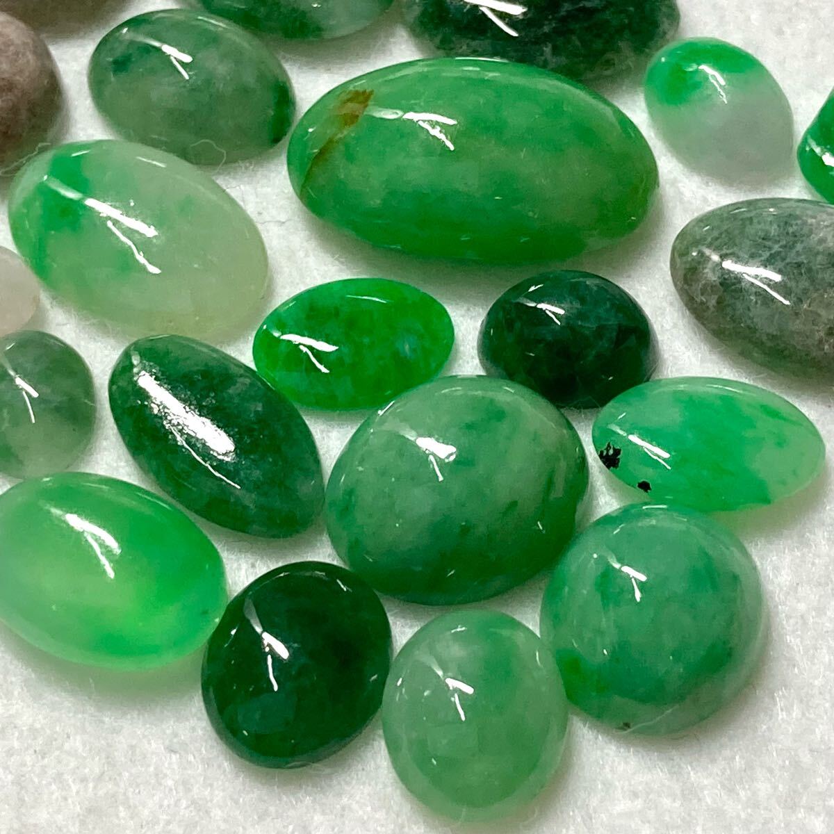 1円〜!!〔天然本翡翠おまとめ100.5ct〕a 約20.1g ルース 裸石 1円〜!!〔天然本翡翠おまとめ100.5ct〕a 約20.1g ルース 裸石