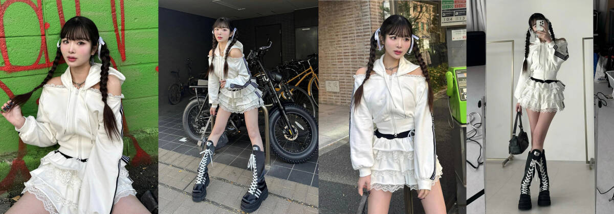 ダーリッチ ガーリースポーティスウェットトップス ライン ダーリッチ ガーリースポーティスウェットトップス ライン