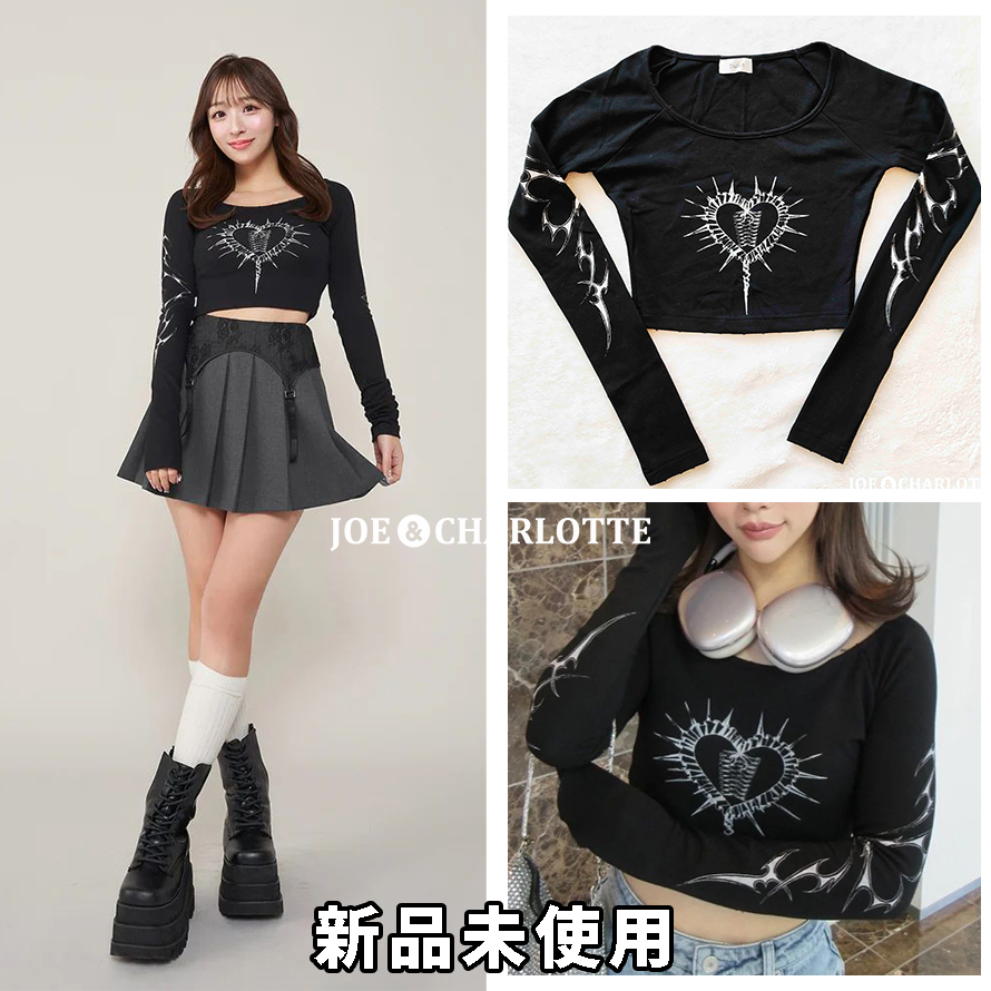 ダーリッチ darich ハートモチーフクロップドトップス BLK ダーリッチ darich ハートモチーフクロップドトップス BLK