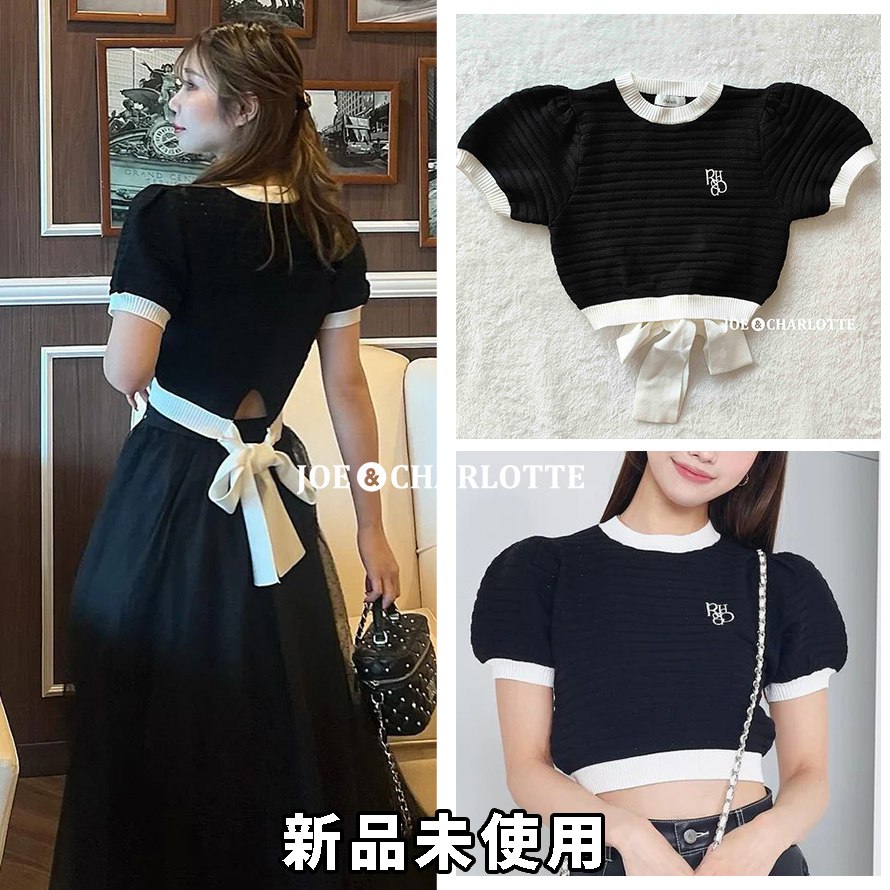 ダーリッチ darich バックリボンパフショルニットトップス T