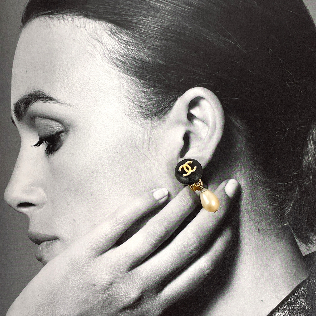 シャネル CHANEL イヤリング ココマーク GP/フェイクパール ゴールド 96 A 1996年製 ヴィンテージ アクセサリー 保存箱付き_画像7