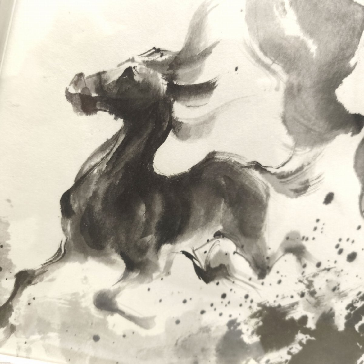 村本芳遠(yuǎn)?駿馬?水墨畫?墨絵?M10號(hào)?No.250416-07?梱包サイズ140