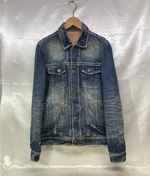 DELAY by win&sons ディレイ バイ ウィンアンドサンズ ダメージ加工 汚れ加工 デニムジャケット サイズ:1 カラー:インディゴ_画像1