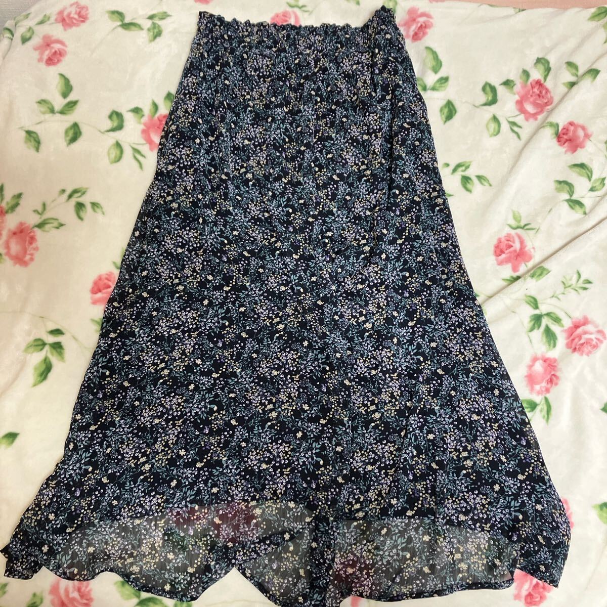 しまむら MUMU コラボ ロングエアリーフレアスカート L 小花柄 しまむら MUMU コラボ ロングエアリーフレアスカート L 小花柄