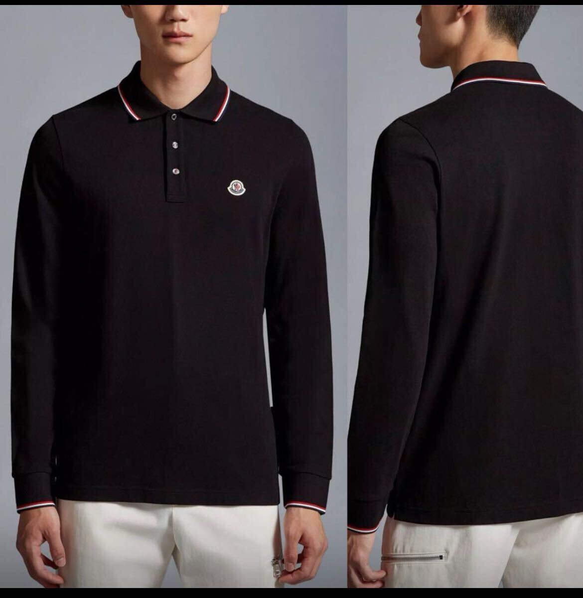 モンクレール Moncler 未使用 長袖ポロシャツ ブラック 黒色 モンクレール Moncler 未使用 長袖ポロシャツ ブラック 黒色