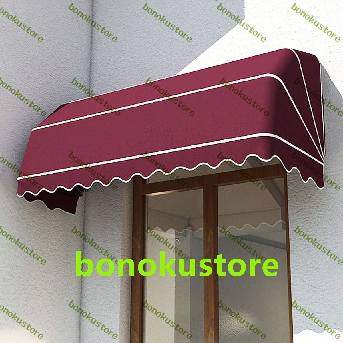 オーニングテント 手動格納式オーニング つっぱり式 オーニング日除 防雨 紫外線 UV カット 屋根オーニングテント (赤 180x80cm)