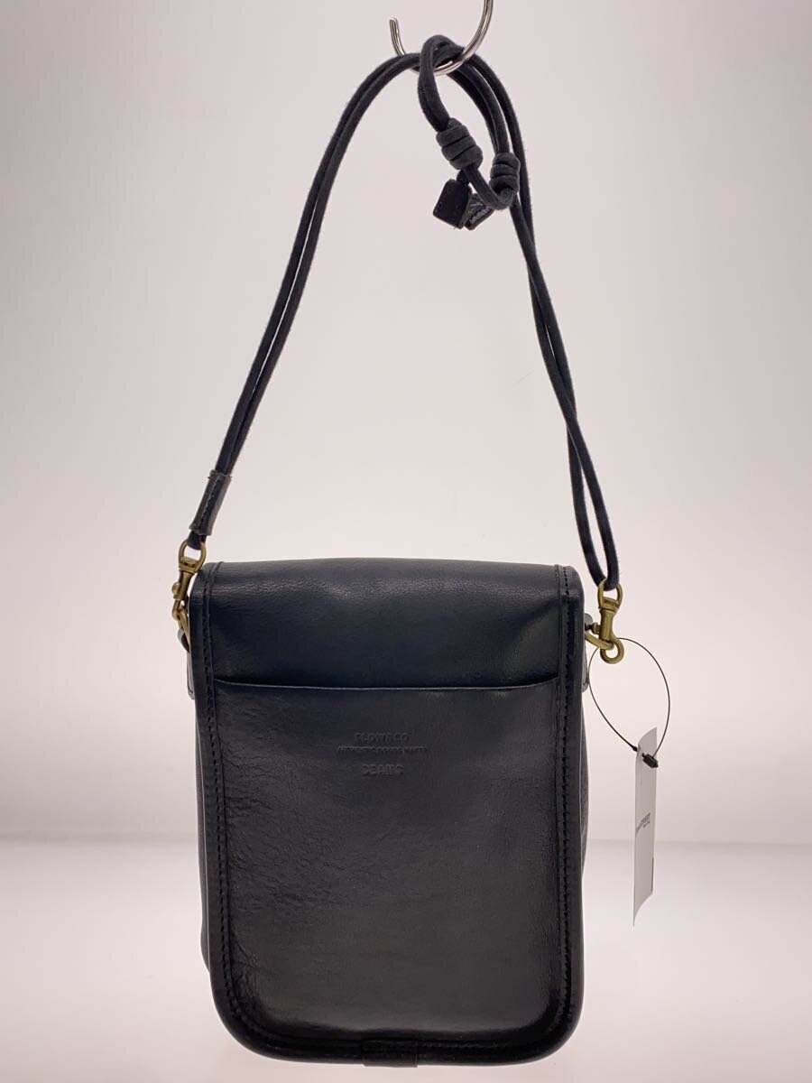 【Tada Leather】B-BK-6094 レザーショルダーバッグ ブラック ショルダーバッグ/レザー/BLK